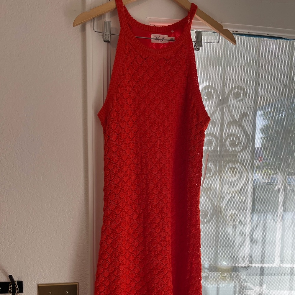Eliza J Orange knit Halter